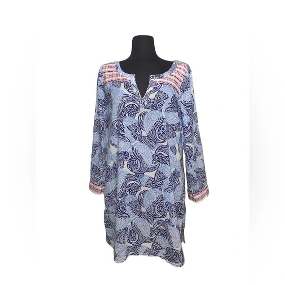 OLD NAVY paisley Dress white & Blue  Medium - Picture 4 of 6